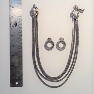 Vintage silver necklace with earings